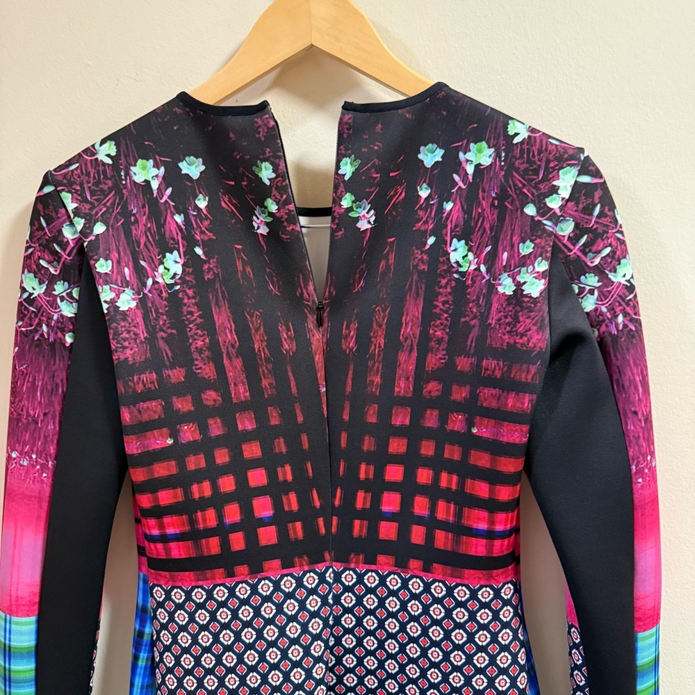 Clover Canyon Med Enchanted Woodlands Neoprene Digital Print Long Sleeve Mini - Picture 5 of 9